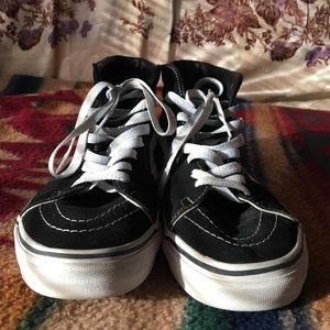 Hi-Top Black and White Vans